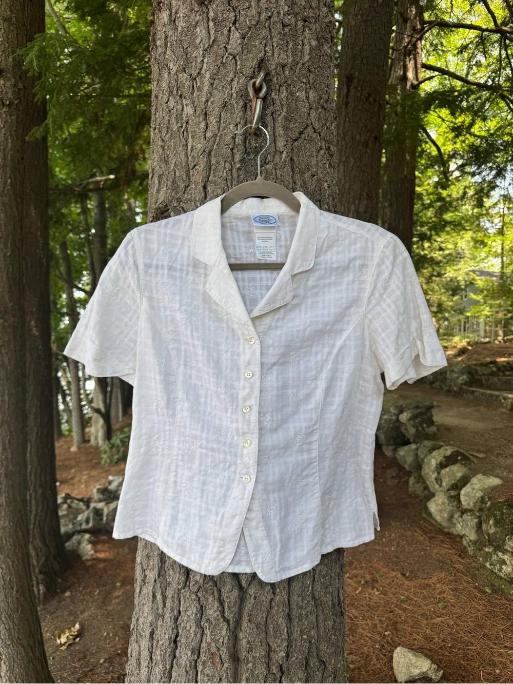 Laura Ashley Cotton Linen Embroidered Buttondown 12
